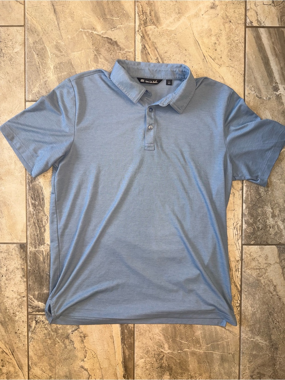 Travis Mathew Men's Light Blue Performance Polo